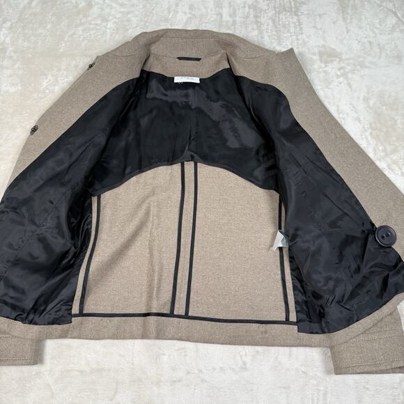 Akris Punto Tan Wool Angora Collared Short Trench Jacket Size US 8 FR 40 - Picture 8 of 9